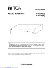 Toa ALARM INPUT UNIT C-AL80(H) Instruction Manual