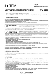 Toa WM-5270 Instruction Manual