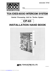 Toa CP-63 Installation Handbook