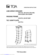 Toa SR-A18B Operating Instructions Manual