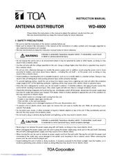 Toa WD-4800 Instruction Manual