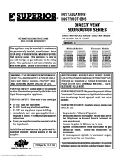 Superior 800 Series Installation Instructions Manual