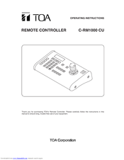 Toa C-RM1000 HV Operating Instructions Manual