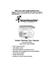 Toastmaster 2246MEX Use And Care Manual