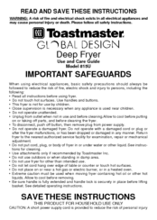 Toastmaster Global Design 815U Use And Care Manual