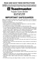 Toastmaster 357 Use And Care Manual
