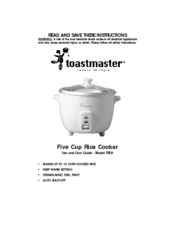 Toastmaster TRC5 Use And Care Manual