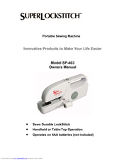 Sew Pro SuperLockstitch SP-403 Owner's Manual