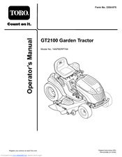 Toro GT2100 Operator's Manual