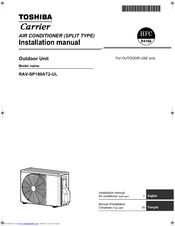 Toshiba CARRIER RAV-SP180AT2-UL Installation Manual