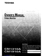 Toshiba Video Monitor CM1310A Owner's Manual