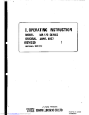Tec MA-120 Series Operating Instructions Manual