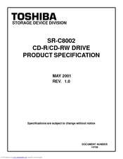 Toshiba SR-C8002 Product Specification