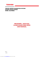 Toshiba HDD1232 User Manual