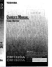 Toshiba CM1920A Owner's Manual