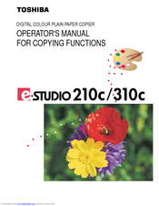 Toshiba e-studio 210c Operator's Manual For Copying Functions
