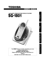 Toshiba SG-1801 Owner's Manual