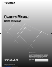 Toshiba 20A43 Owner's Manual