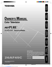 Toshiba 26AF45C Owner's Manual