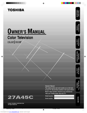 Toshiba 27A45C Owner's Manual