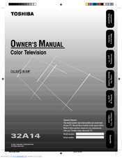 Toshiba 32A14 Owner's Manual