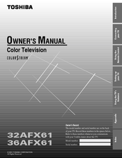 Toshiba 36AFX61 Owner's Manual