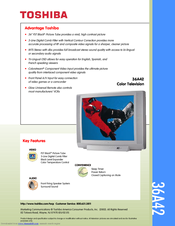 Toshiba 36A42 Specification Sheet