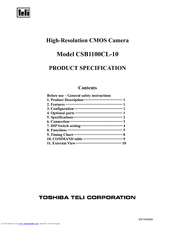 Toshiba teli CSB1100CL-10 Specification Sheet