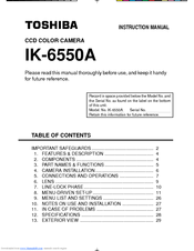 Toshiba IK-6550A Instruction Manual