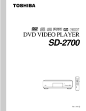 Toshiba SD-2700 Owner's Manual