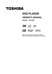 Toshiba SD-3805 Owner's Manual