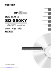 Toshiba SD 890 - Hi-Def Multi Region 1080p Up-Converting HDMI All Code Zone Free DVD Player Owner's Manual