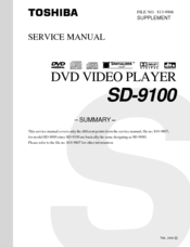 Toshiba SD-9100 Service Manual