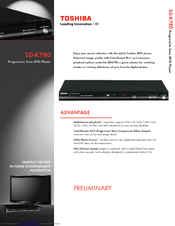 Toshiba SDK780 - Progressive Scan DVD Player Specifications