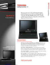 Toshiba SD-P101S - DVD Player - 10.2 Specifications