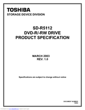 Toshiba SD-R5112 Product Specification