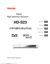 Toshiba HD-S23 Owner's Manual