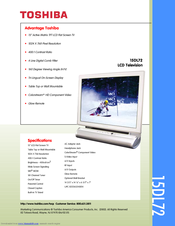 Toshiba 15DL72 Specification Sheet