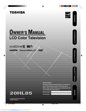 Toshiba TheaterWide 20HL85 Owner's Manual