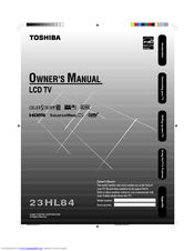 Toshiba TheaterWide 23HL84 Owner's Manual
