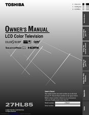 Toshiba TheaterWide 27HL85 Owner's Manual