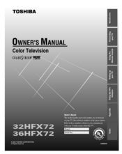 Toshiba 36HFX72 Owner's Manual