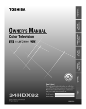 Toshiba 34HDX82 Owner's Manual