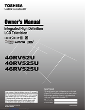 Toshiba 40RV525U Owner's Manual