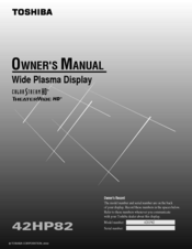 Toshiba 42HP82 Owner's Manual