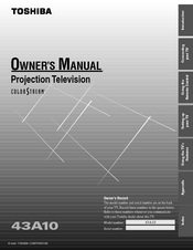 Toshiba 43A10 Owner's Manual