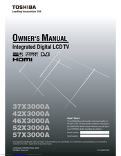 Toshiba 37X3000A Owner's Manual