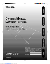 Toshiba TheaterWide 20HL85 Owner's Manual