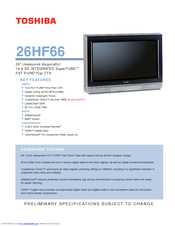 Toshiba Flat CTV Specifications