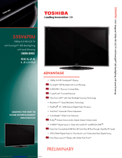 Toshiba Cinema REGZA 55SV670U Specification Sheet